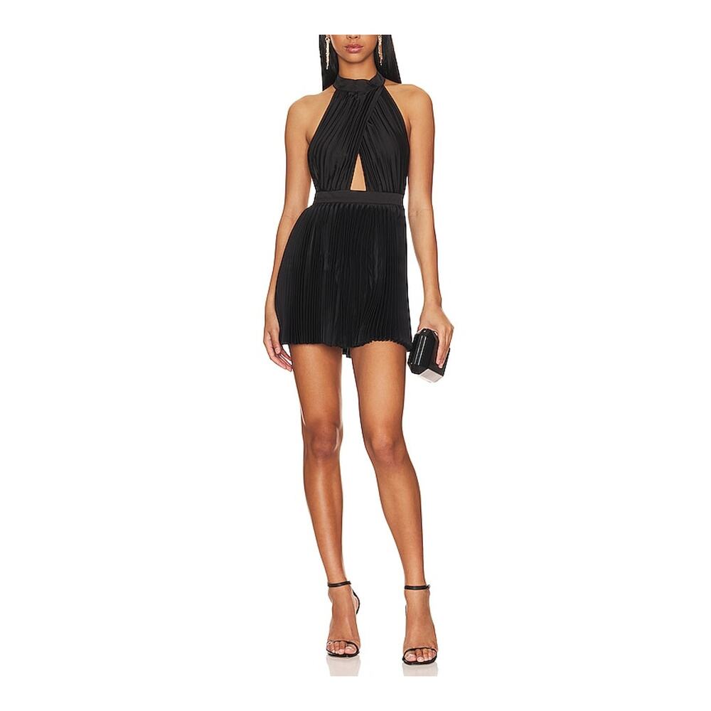 L'Idee 'Renaissance' Black Polyester Mini Dress Size 8